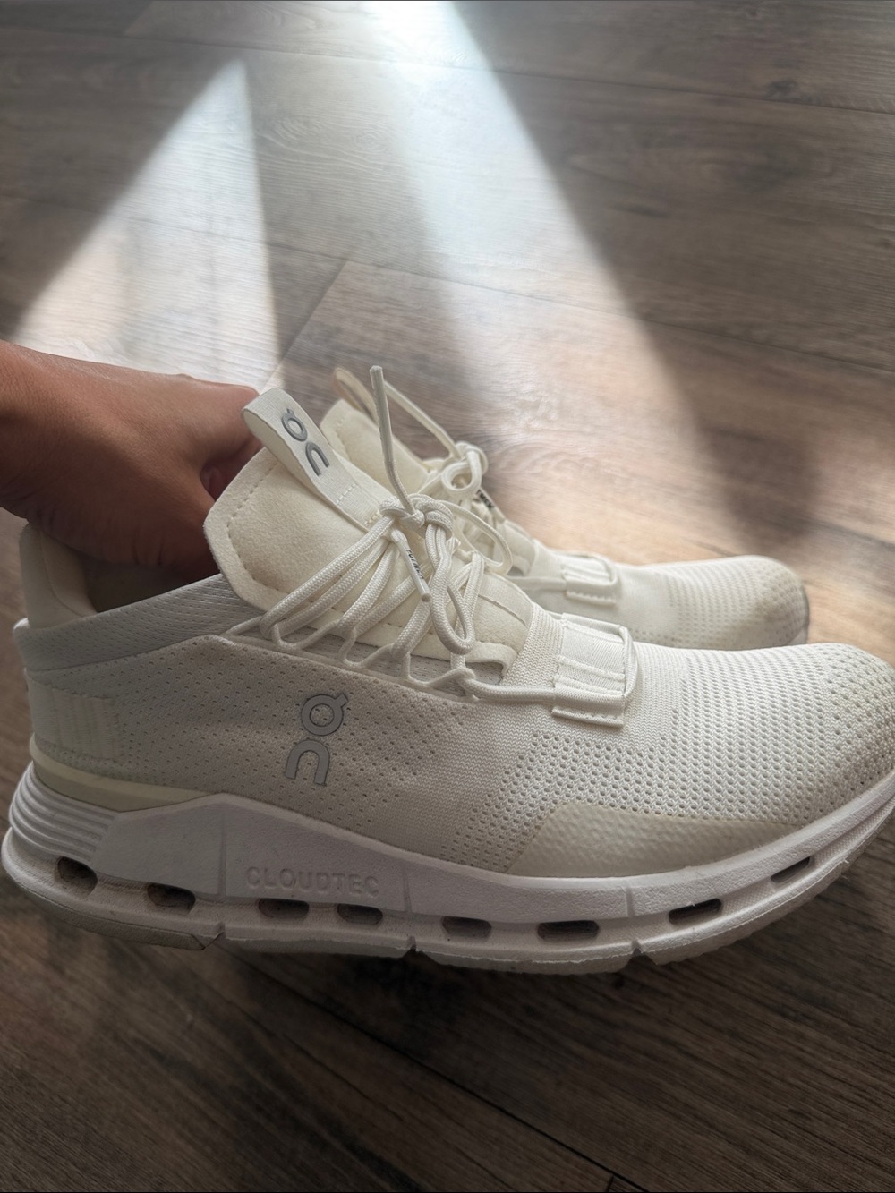 On Running Women's All-White Cloudtec Knit Sneakers